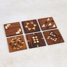Geometric Inlaid Coasters