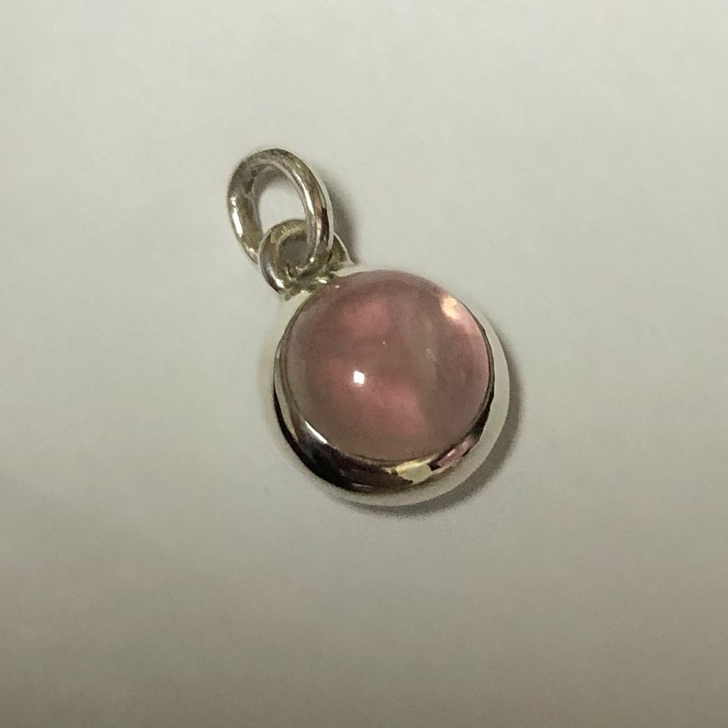 Solid Setting Rose Quartz Pendant