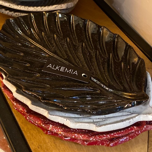 [ELN03149] Leaves Plate Pottery