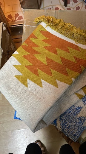 [ELN08160] Aztec orange kilim