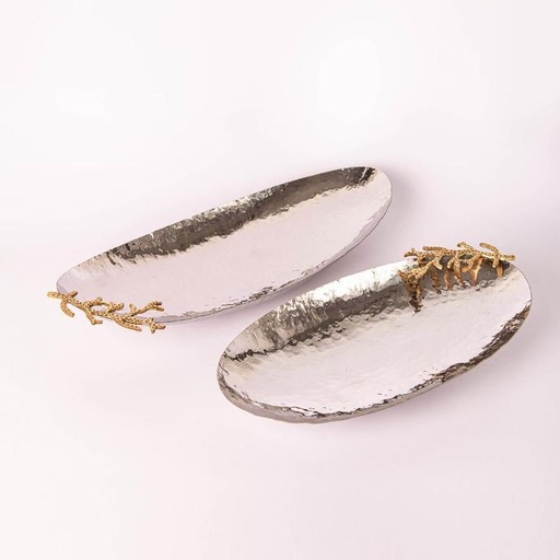 Oval Leaves Tray
