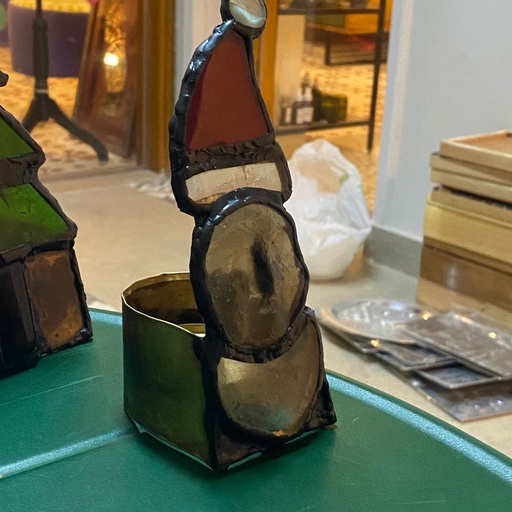 [HGF03012] Christmas Face Round Candle holder