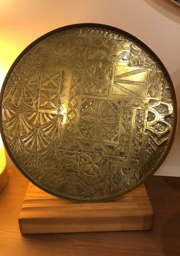 Mixed Elements Brass Round Tray
