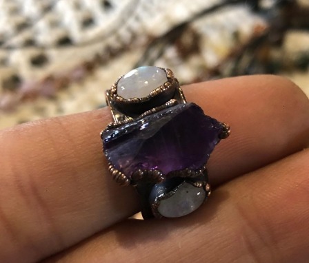 Amethyst & Moonstone Ring