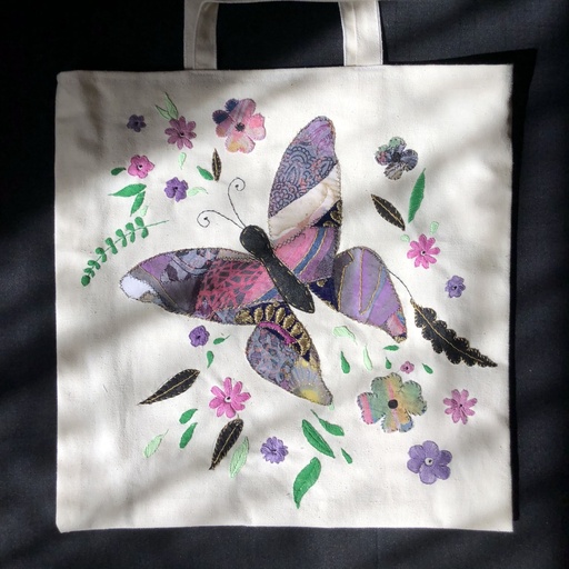 [ZHP02006] Purple Butterfly Tote Bag