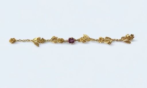 [SZA01125] La Fleur Collection, The Flower Bouquet, Handmade , Sterling Silver, Gold Plated With Alexandrate Stone Bracelet