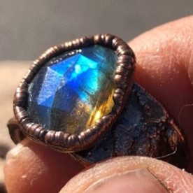 (GYR004#2) Labradorite ring 2