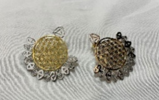 [NJE01002] flower of life with half circle pattern Earring
