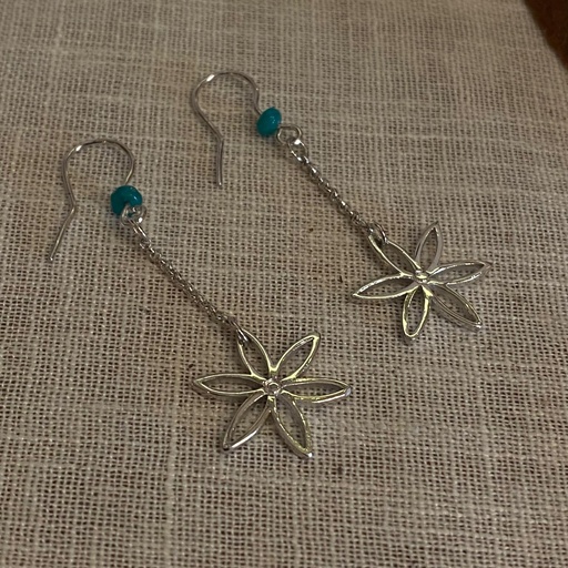 [NJE01008] Seed of Life with Chain platinum earring