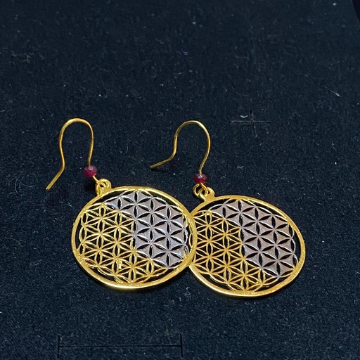 [NJE01010] YinYang flower of life Earrings (Small)