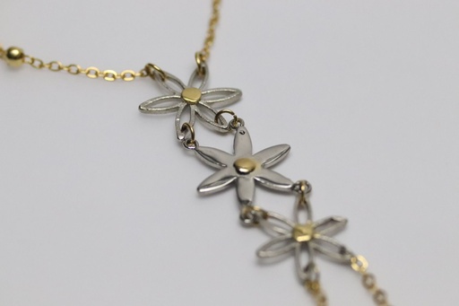 [NJE01041] The 3Golden Seed Vertical Solid and empty platinum with gold seed on top