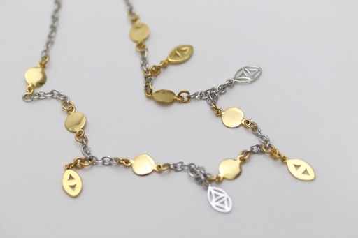 [NJE01047] Special Chain With Oval fragments gold and platinum