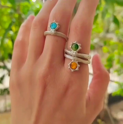 [BJE01039] R12 Melted beads ring