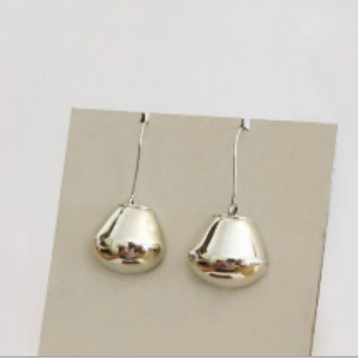 [EA19]  Half Round Bubble Form Earrings