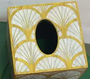 [RFE03107] Yellow Modern Lotus Tissue Box 