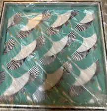 [RFE03109] White Flying Swan Bird Square Tray 