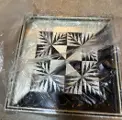 [RFE03111] Half Black in White Square Tray