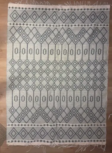 [KUF08026] Grey Diamond Design Kilim Rug (150*200cm)