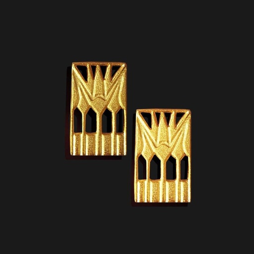 [SPJ01012] Lotus Square Earrings