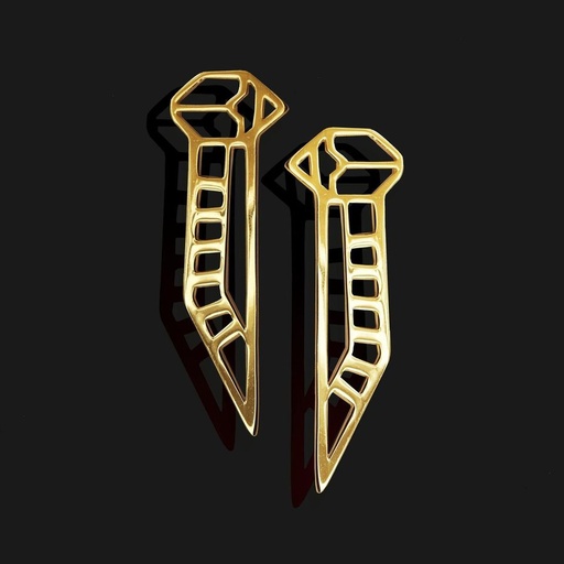 [SPJ01017] Winged Scarab Earrings