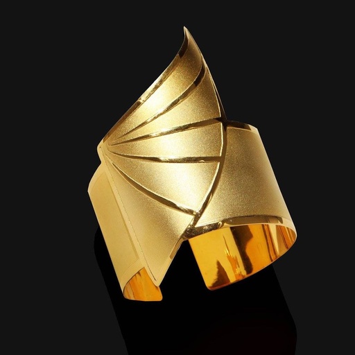 [SPJ01023] Wing Of Horus Cuff Bracelet (Brass, Gold Plated)