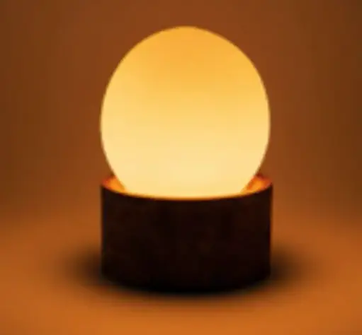 [SIW03004] Siwa Lakes salt lamp with An olive wood  base Spherical