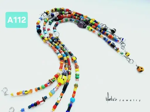 [MDE01570] (A112) Colorful Anklet with lady bug glass bead.