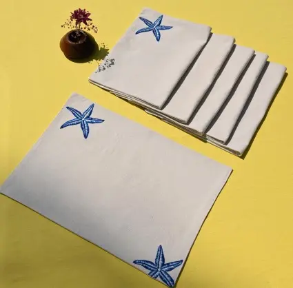 [1453BL] Starfish Placemat set of six