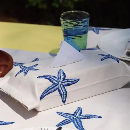 [1456BL] Starfish Tissue Box Cover 