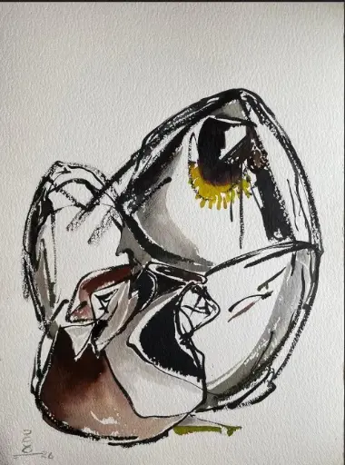 [GEM05042] #1 Gold 56*76 CM Ink on cotton paper