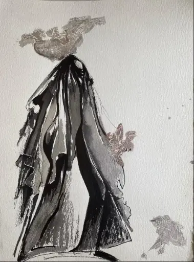 [GEM05044] #3 Goals 56*76 CM Ink on cotton paper