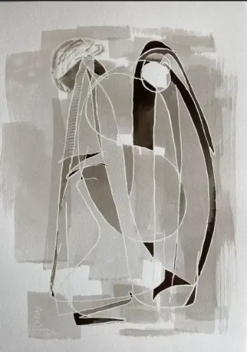 [GEM05052] #11 Abstract #2 42*30 CM Ink on cotton paper