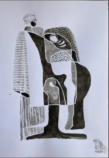 [GEM05054] #13 Family 42*30 CM Ink on cotton paper