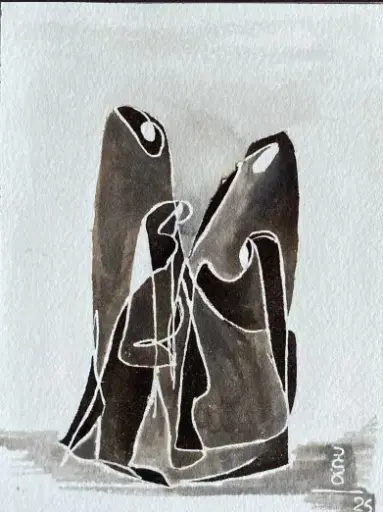 [GEM05073] #32 Coincidence 12*16 CM Ink on cotton paper