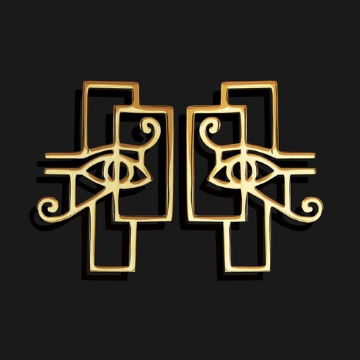 [SPJ01030] Eye Of Horus Earrings (Rectangular)