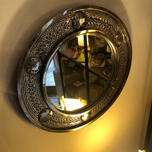 [HAL03014] Brass Silver Plated Mirror