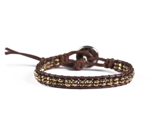 [ICO01016] Hematite Small Beads Stitched Wrap 2