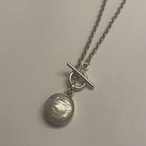 [LAI01042] Slim Flat Pearl Necklace