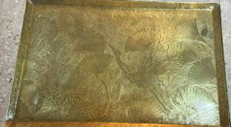 [ELN03082] Ibis Bird Rectangle Tray (Brass) 