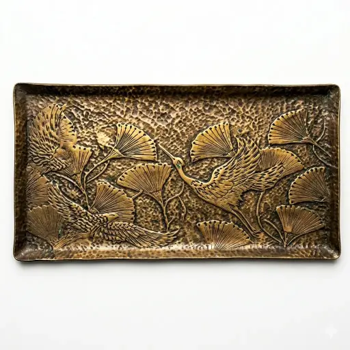 Ibis Bird Rectangle Tray (Brass) 