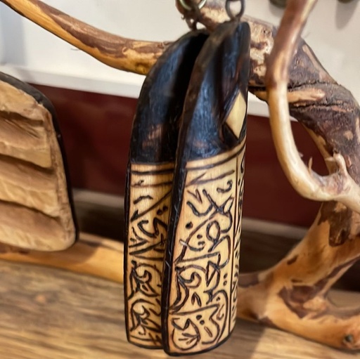 [MOA01015] Wood Folk Detailed Earrings