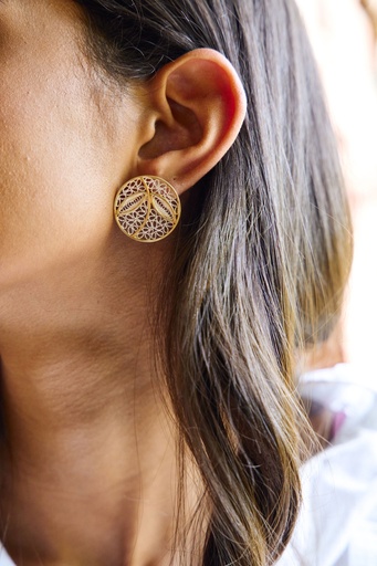 [YWS01003] Filigree Leaves Earrings