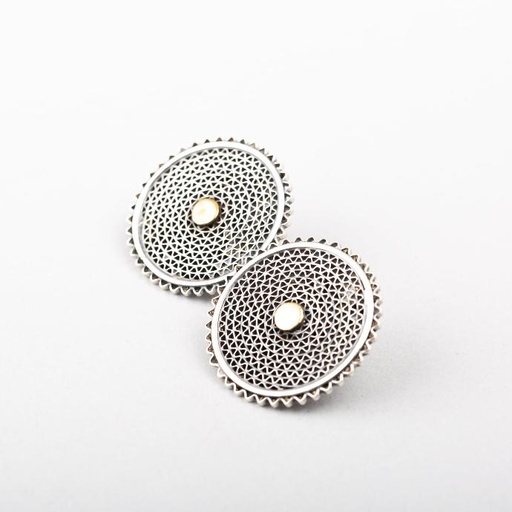 [YWS01009] Filigree SunDisk Earrings