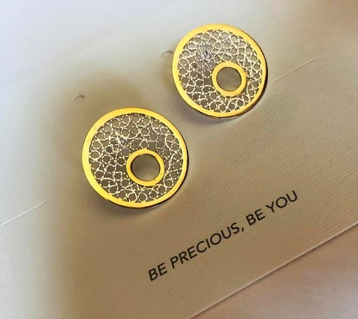 Filigree Ronda Silver & Gold Plated Earrings