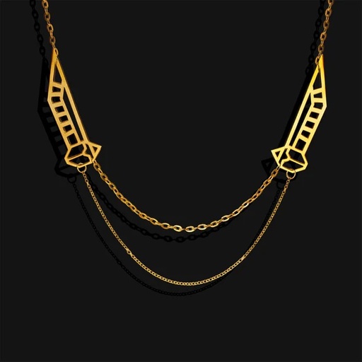 [SPJ01061] Winged Scarab Necklace