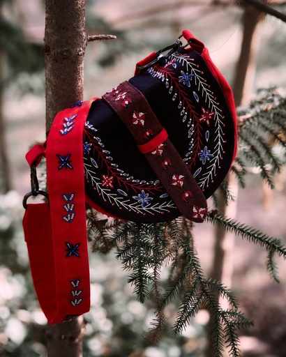 [MUT02004] Round Red & Purple Bag